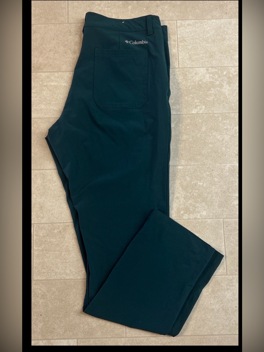 Columbia Womens Teal Blue Hiking Pants Straight Leg Stretch Outdoor 34X32